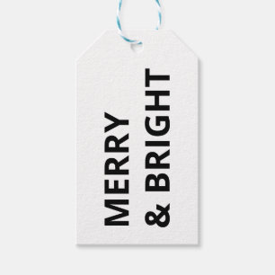 Merry & Bright Black and White Geschenkanhänger
