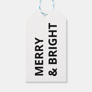 Merry & Bright Black and White Geschenkanhänger