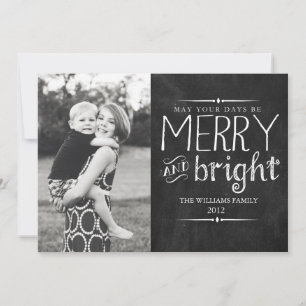 Merry & Bright Chalkboard Card Feiertagskarte