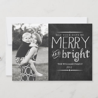 Merry & Bright Chalkboard Card Feiertagskarte
