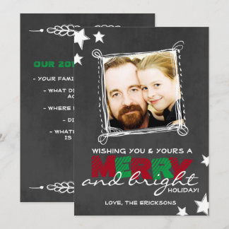 MERRY & BRIGHT CHALKBOARD CHRISTMAS CARD EINLADUNG