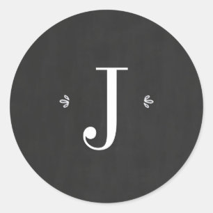 Merry & Bright Chalkboard Monogram Sticker