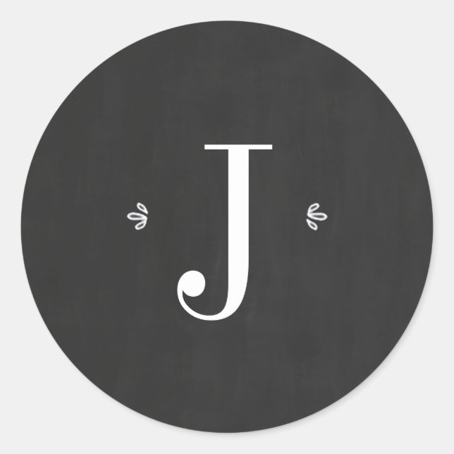 Merry & Bright Chalkboard Monogram Sticker (Vorderseite)