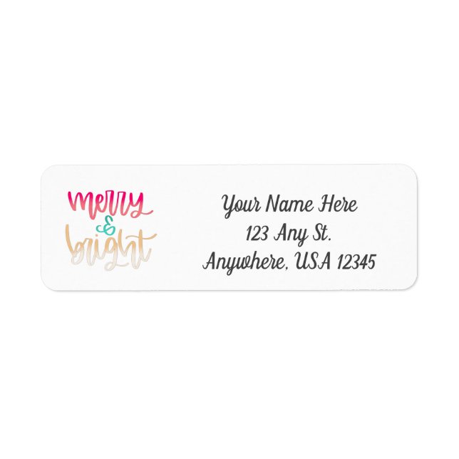 Merry & Bright Christmas Address Labels (Vorne)