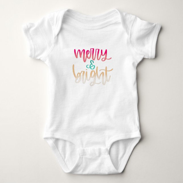 Merry & Bright Christmas Baby Bodysuit Baby Strampler (Vorderseite)