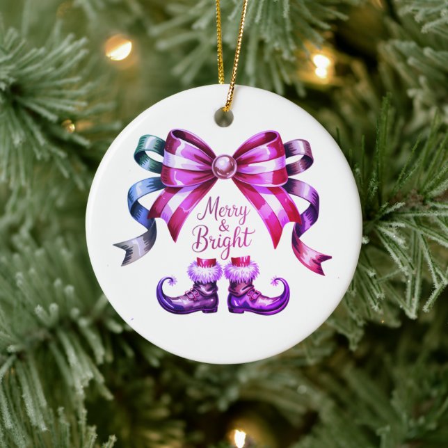 Merry & Bright Christmas Festive Ornament (Baum)