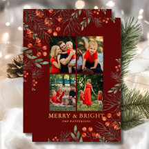 Merry & Bright Christmas Foto Collage Bloral