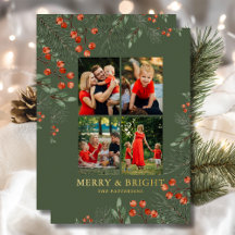 Merry & Bright Christmas Foto Collage Bloral