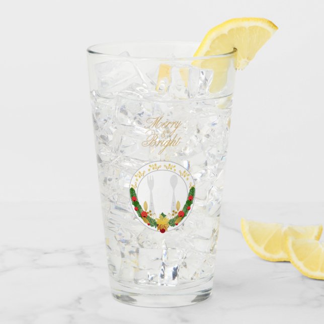 Merry & Bright Christmas Glas (Rückseite Ice)