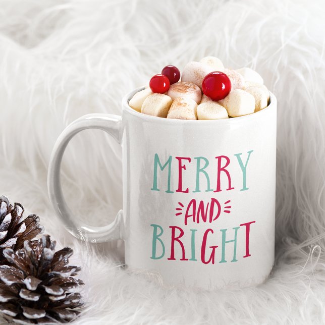 Merry & Bright Christmas Kaffeetasse (Von Creator hochgeladen)