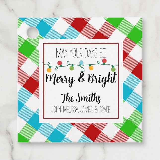 Merry & Bright Christmas Light Family - Geschenkma Geschenkanhänger (Vorderseite)