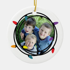 Merry & Bright Christmas Lights Foto Keramik Ornament