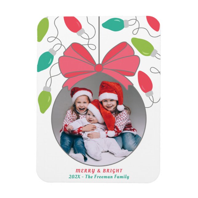Merry & Bright Christmas Lights Magnet (Vertikal)