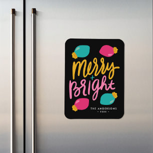 Merry & Bright Christmas Lights Non-Foto Urlaub Magnet