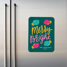 Merry & Bright Christmas Lights Non-Foto Urlaub Magnet