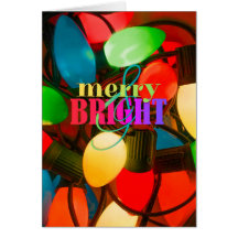 Merry & Bright Christmas Lights - Postkarte