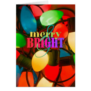 Merry & Bright Christmas Lights - Postkarte