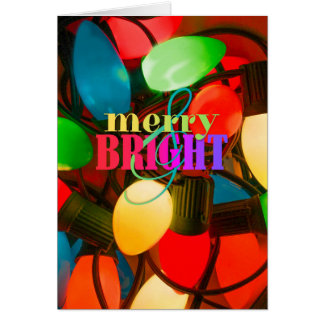 Merry & Bright Christmas Lights - Postkarte