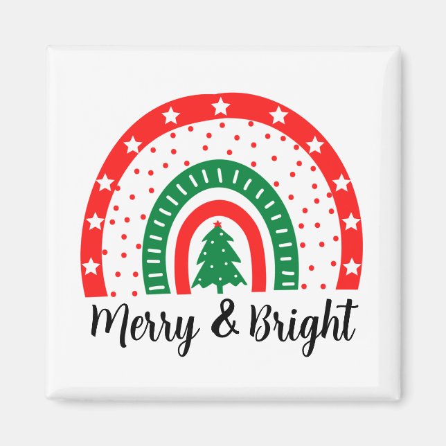Merry & Bright Christmas Magnet (Vorne)