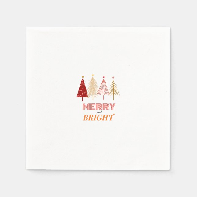 Merry & Bright Christmas Napkins Serviette (Vorderseite)