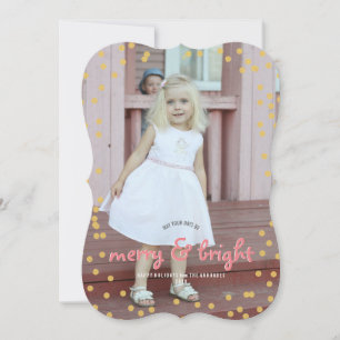 Merry Bright Christmas Niedlich Custom Holiday Fot Feiertagskarte