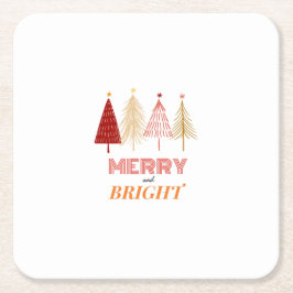 Merry & Bright Christmas Paper Untersetzer