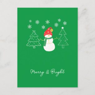 Merry & Bright Christmas Postkarte