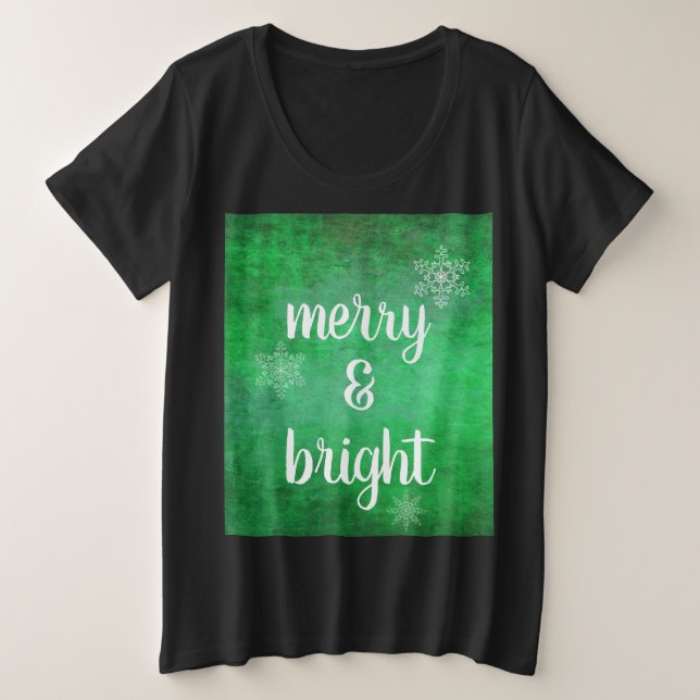 Merry & Bright Christmas Snowflakes sur Green Plus (Design devant)