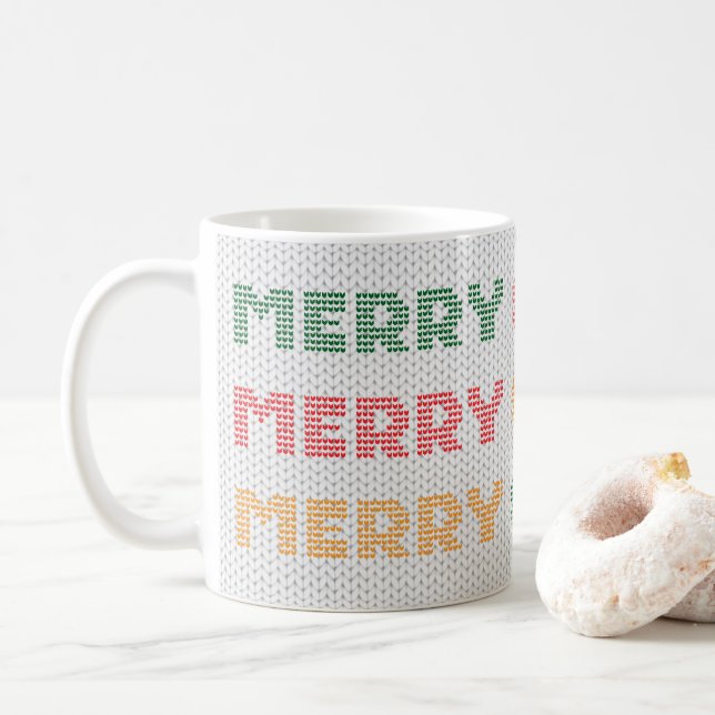 Merry & Bright Christmas Sweater Kaffeetasse (Mit Donut)