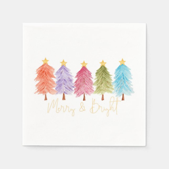 Merry & Bright Cocktail Napkin Serviette (Vorderseite)