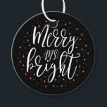 Merry & Bright | Coral & Black Christmas Degustati Geschenkanhänger<br><div class="desc">Dieses moderne Weihnachtsgeschenk-Tag wird eine süße letzte Touch für die Verpackung Ihres Geschenkes. Dieses Tag Design zeigt niedliche Schrift "Merry and Bright" mit festlichen Glitzern in Korallen & Schwarz-Farbe Thema. Mehr passende Artikel in meinem Shop BaraBomDesign.</div>