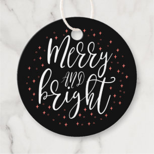 Merry & Bright   Coral & Black Christmas Degustati Geschenkanhänger
