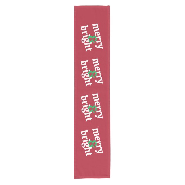 "Merry & Bright" Crimson Red Table Runner Kurzer Tischläufer (Vorderseite)
