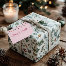 Merry & Bright | Étiquette de cadeau de Noël éléga