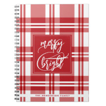 Merry & Bright | Familienname | Rot Kariert