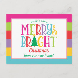 Merry & Bright farbenfrohe Christ Moving Ankündigu Postkarte