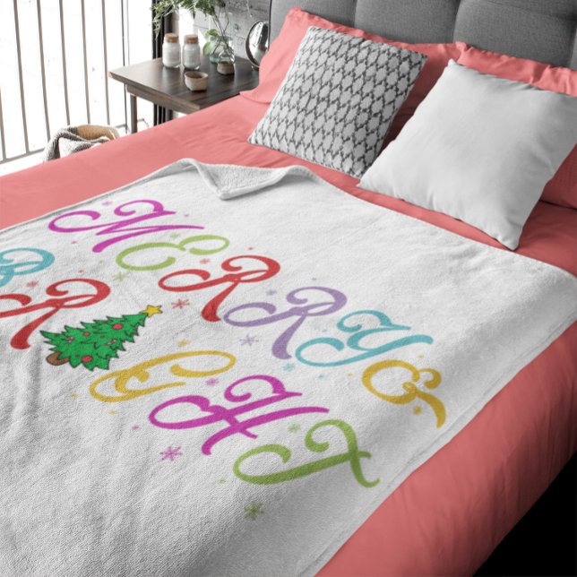 Merry & Bright farbenfrohe Weihnachtsbaume Festiva Sherpadecke (Von Creator hochgeladen)