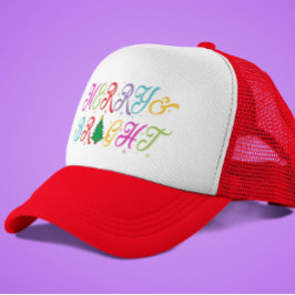 Merry & Bright farbenfrohe Weihnachtsbaume Frauen Truckerkappe