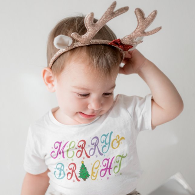 Merry & Bright farbenfroher Weihnachtsbaum Kleinkind T-shirt (Merry & Bright Colorful Christmas Tree Toddler T-shirt)