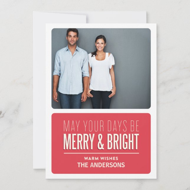 MERRY & BRIGHT| FERIENFOTOKARTE FEIERTAGSKARTE (Vorderseite)