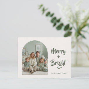 Merry + Bright Foto Familie Individuelle Weihnac Postkarte