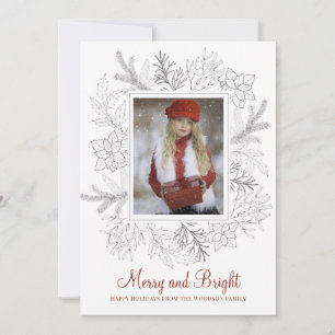 Merry Bright Foto Holiday Girl in Snow Red