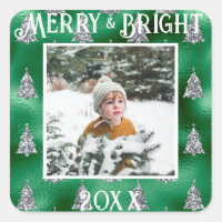 Merry & Bright Foto Metallic Glitzer