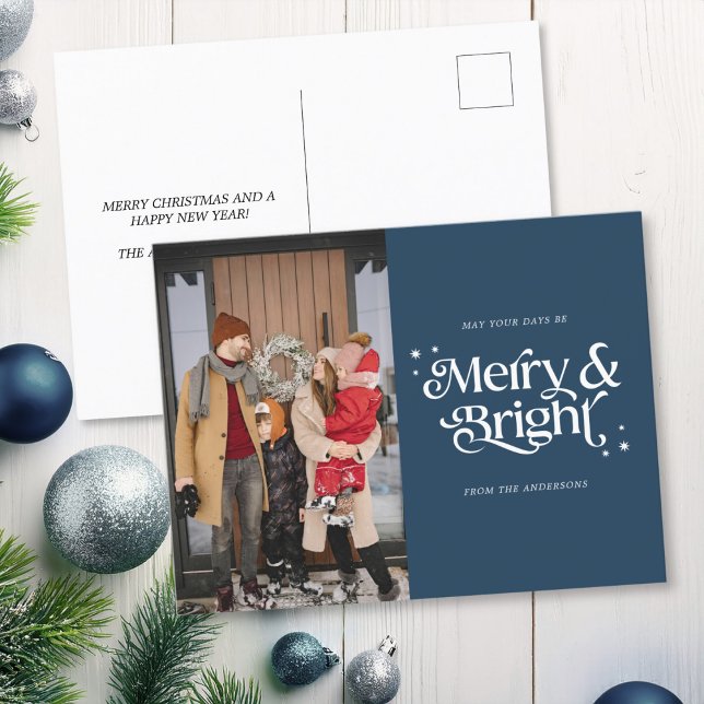 Merry & Bright Foto Typografie Weihnachten (Mock up View)