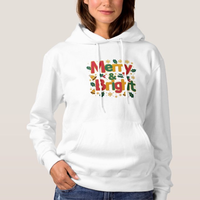 Merry & Bright Frauenpullover Hoodie (Vorderseite)