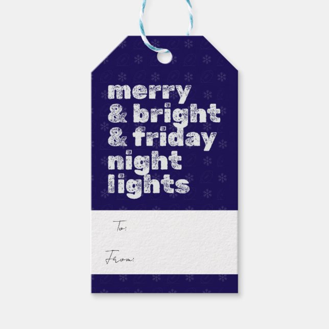Merry & Bright & Friday Night Lights Tag Geschenkanhänger (Vorderseite)