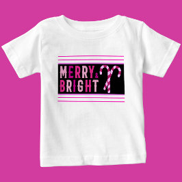 Merry & Bright, Frohe Weihnachten Baby T-shirt