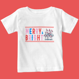 Merry & Bright, Frohe Weihnachten Baby T-shirt
