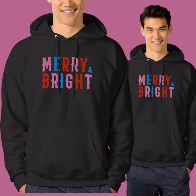 Merry & Bright, Frohe Weihnachten Hoodie (Von Creator hochgeladen)