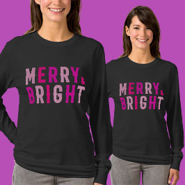 Merry & Bright, Frohe Weihnachten T-Shirt